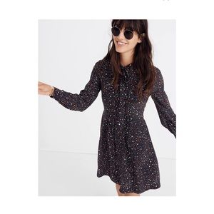 Madewell Tie-Neck Dress in Starry Night dress